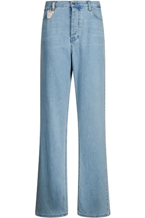 Liu Jo Bejewelled-charm straight-leg jeans