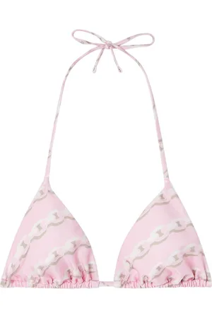 VERSACE Logo triangle-cup bikini top