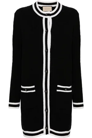 Gucci Contrast-trim piqué cardi-coat