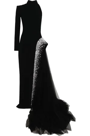 JEAN-LOUIS SABAJI Crystal-embellished crepe dress