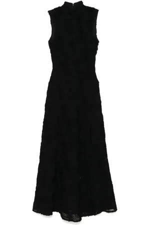 ROTATE Flower-mesh maxi dress