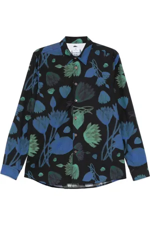 Paul Smith Half-tone-floral-print cotton shirt
