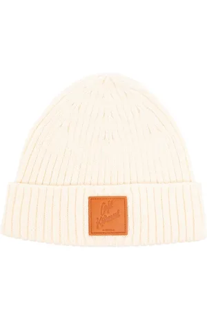 Café Kitsuné Logo-patch ribbed knit beanie