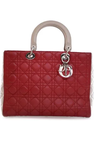 Dior 2013 Large Bicolor Lambskin Cannage Lady Dior satchel