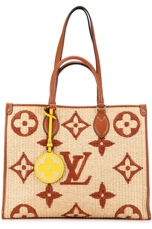 LOUIS VUITTON 2021 Monogram Giant Raffia OnTheGo MM satchel