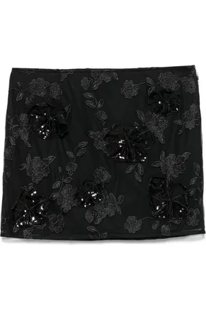 ROTATE Mesh flower mini skirt