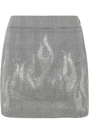 Philipp Plein Flame-appliqué mini skirt