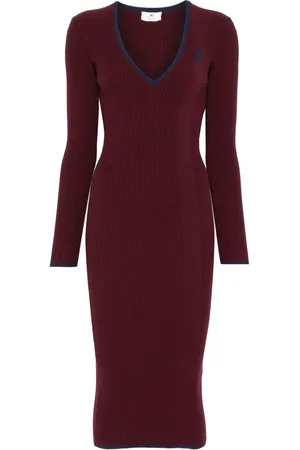 Elisabetta Franchi Contrasting-logo midi dress