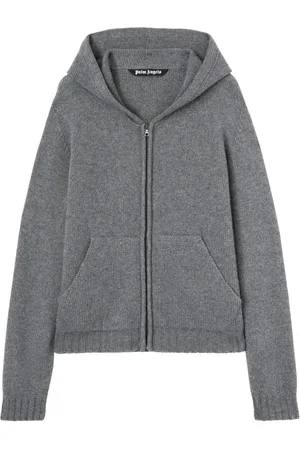 Palm Angels Logo-knit zip-up hoodie