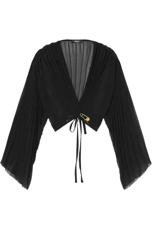 VERSACE Safety Pin cover-up pleated top