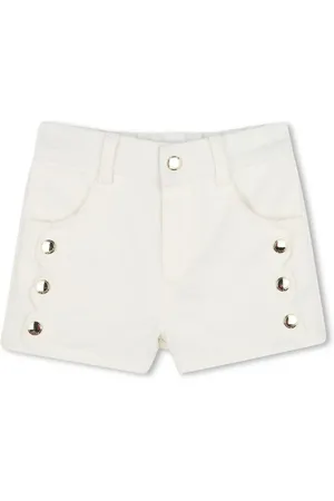 Chloé Scallop-edge denim shorts