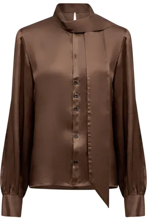 Maison Margiela Tie-neck satin shirt