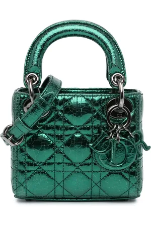 Dior 2019 Micro Metallic Crinkled Calfskin Cannage Lady Dior satchel
