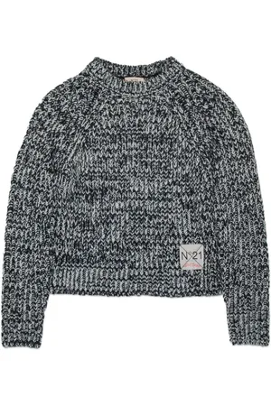Nº21 Logo-patch crew-neck jumper