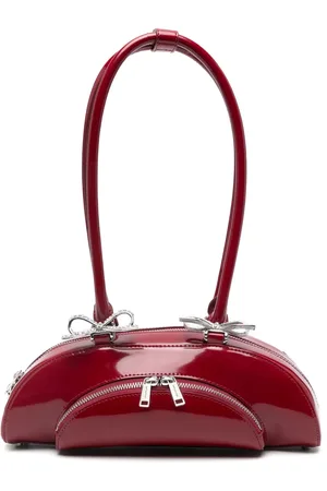 Self-Portrait Leather curved shoulder bag