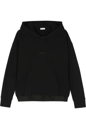 Saint Laurent Logo-embroidered cotton hoodie