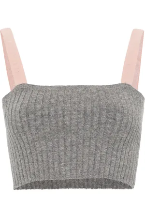 Gucci Ribbed-knit cropped top