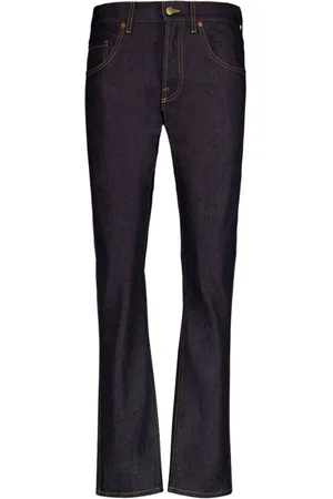 Gucci Contrast-stitching tapered-leg jeans