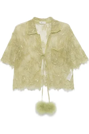 BLUMARINE Floral-lace shirt