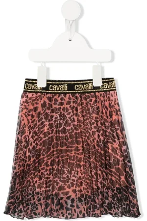 Roberto Cavalli Leopard-print pleated skirt