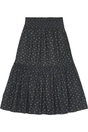 Ganni Floral-print smock maxi skirt