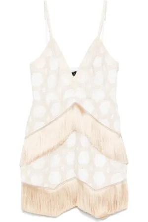 PATBO Crochet plunge mini dress