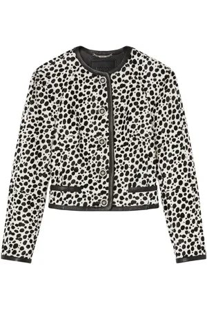 VERSACE Animal-print fitted jacket