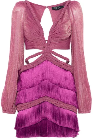 PATBO Metallic fringe mini dress