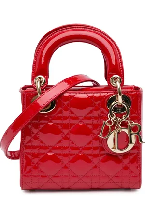 Dior 2016 Mini Patent Cannage Lady Dior satchel