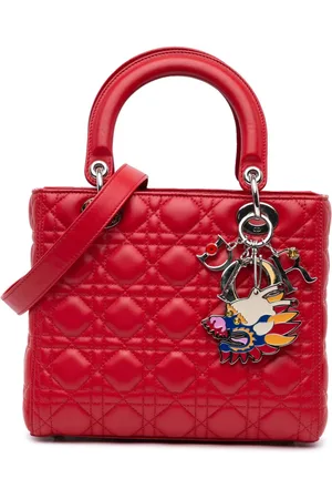 Dior 2016 Limited Edition Medium Lambskin Cannage Swarovski Dragon Head Lady Dior satchel