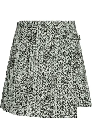 Ganni Tweed wrap mini skirt