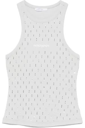 Patrizia Pepe Logo-embroidered tank top