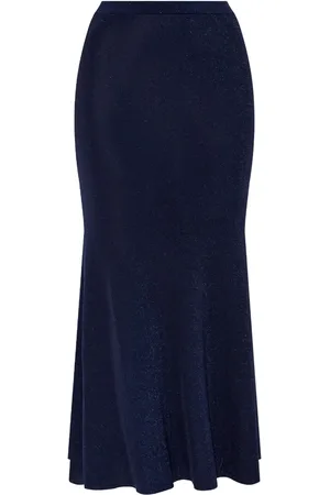 Self-Portrait Metallic midi skirt