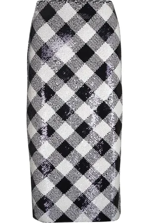 VERONICA BEARD Sequinned check skirt