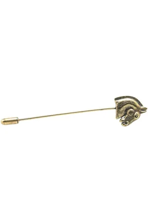 Hermès 20th Century Plated Large Cheval Pin costume brooch