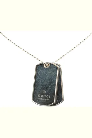 Gucci 2000-2015 Sterling Double Dog Tag Pendant costume necklace