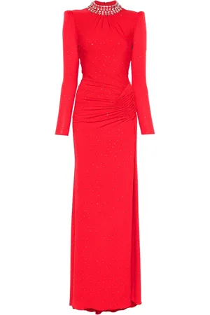 NISSA Crystal-embellished maxi dress