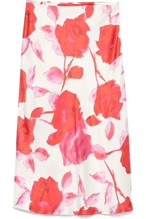 BLUMARINE Floral-print midi skirt