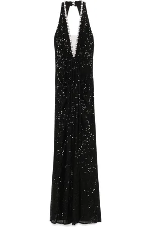NISSA Sequinned halterneck maxi dress