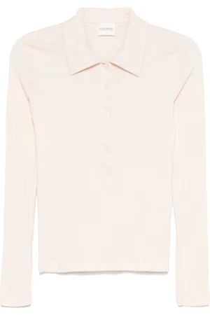 Closed Ribbed polo top