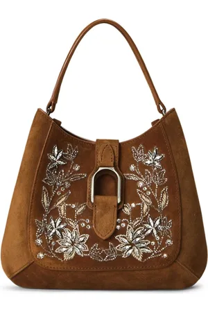 Ralph Lauren Sequin-embellished suede shoulder bag
