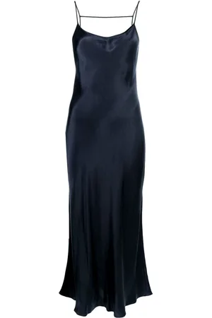 The Row Open-back satin-finish dress