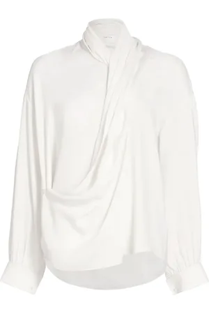 The Row Darnelle draped silk blouse