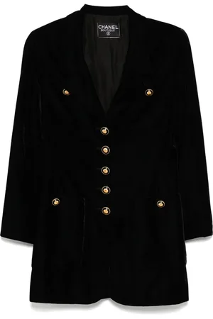 CHANEL 1990s CC button coat
