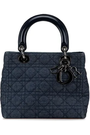 Dior 2000 Medium Denim Cannage Lady Dior satchel