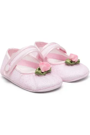 MONNALISA Rose-appliqué pre-walkers
