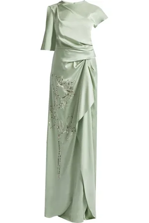 Erdem Asymmetric short-sleeve gown