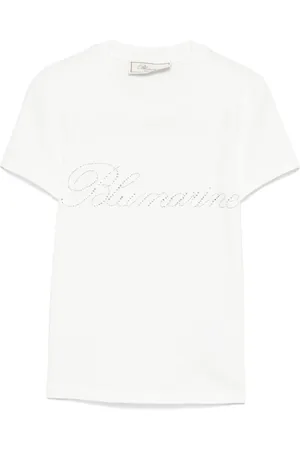 BLUMARINE Rhinestone-logo T-shirt