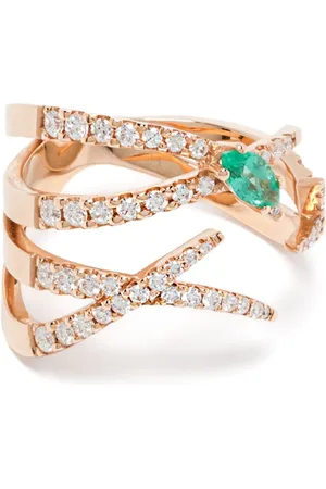 GOLD 18K rose gold Jardín de Aire Crawler diamond stackable ring