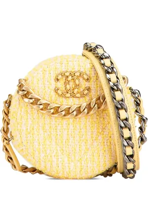 CHANEL 2020 Tweed 19 Round Clutch with Chain satchel